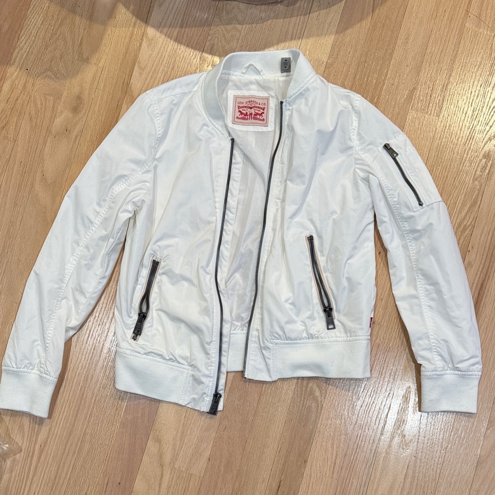 Levi's White Bomber Jacket